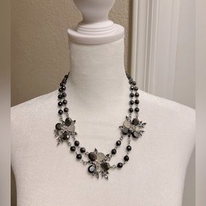 Black and silver with a splash of sparkle women’s necklace.